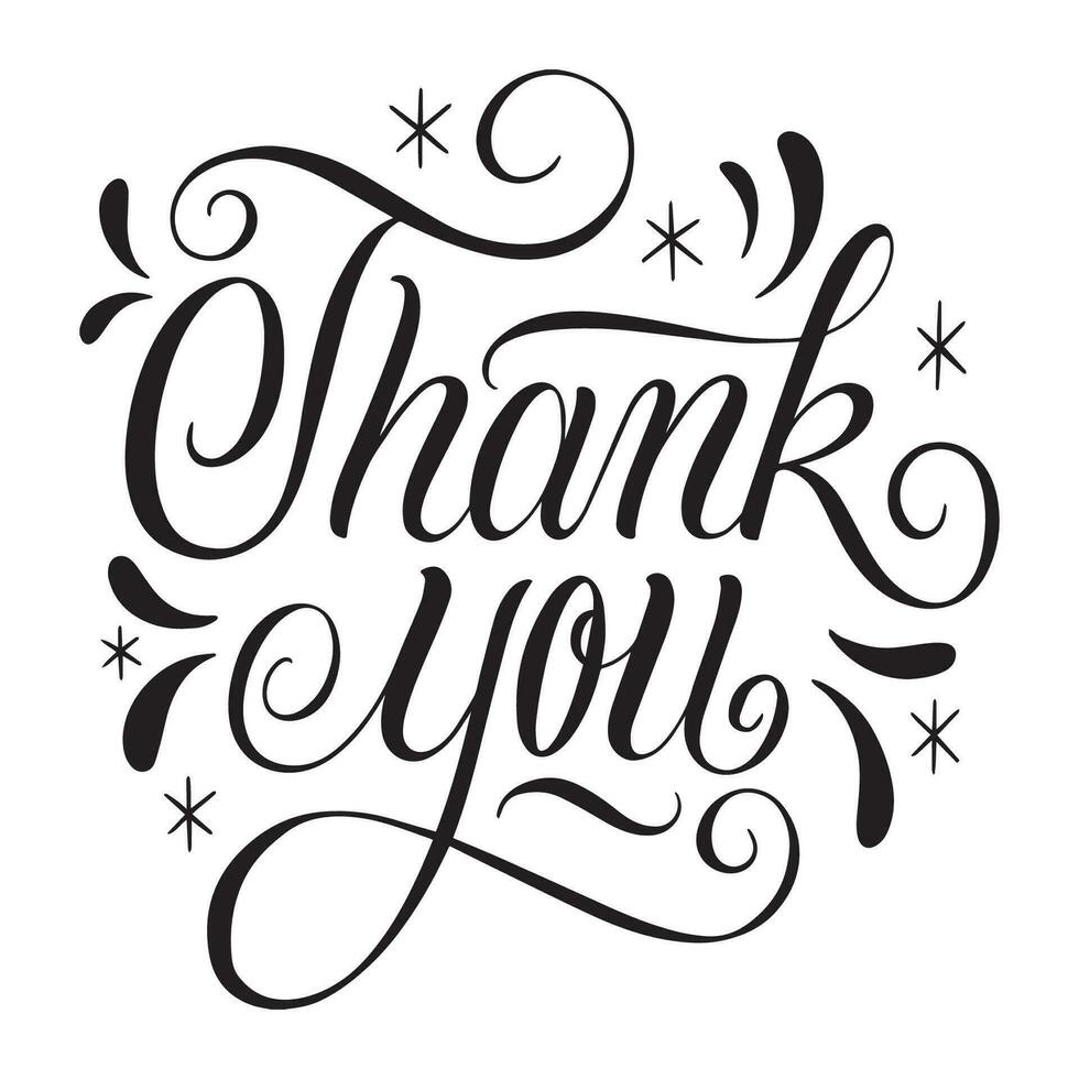 Vector thank you lettering