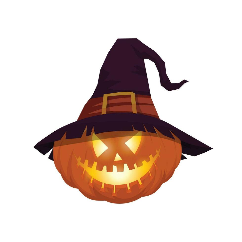 vector Víspera de Todos los Santos calabaza en un sombrero vector personaje octubre fiesta