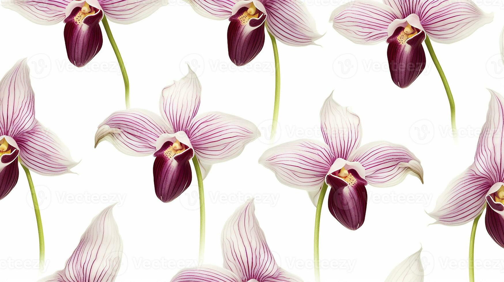 Monkey orchid flower patterned background. Flower texture background. Generative AI photo
