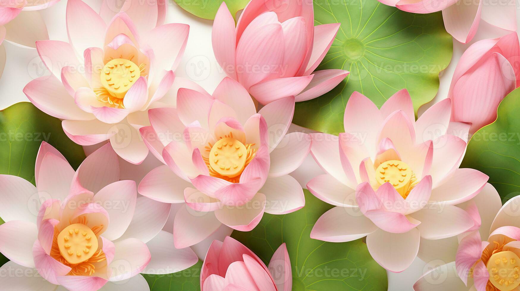 Lotus flower patterned background. Flower texture background. Generative AI photo