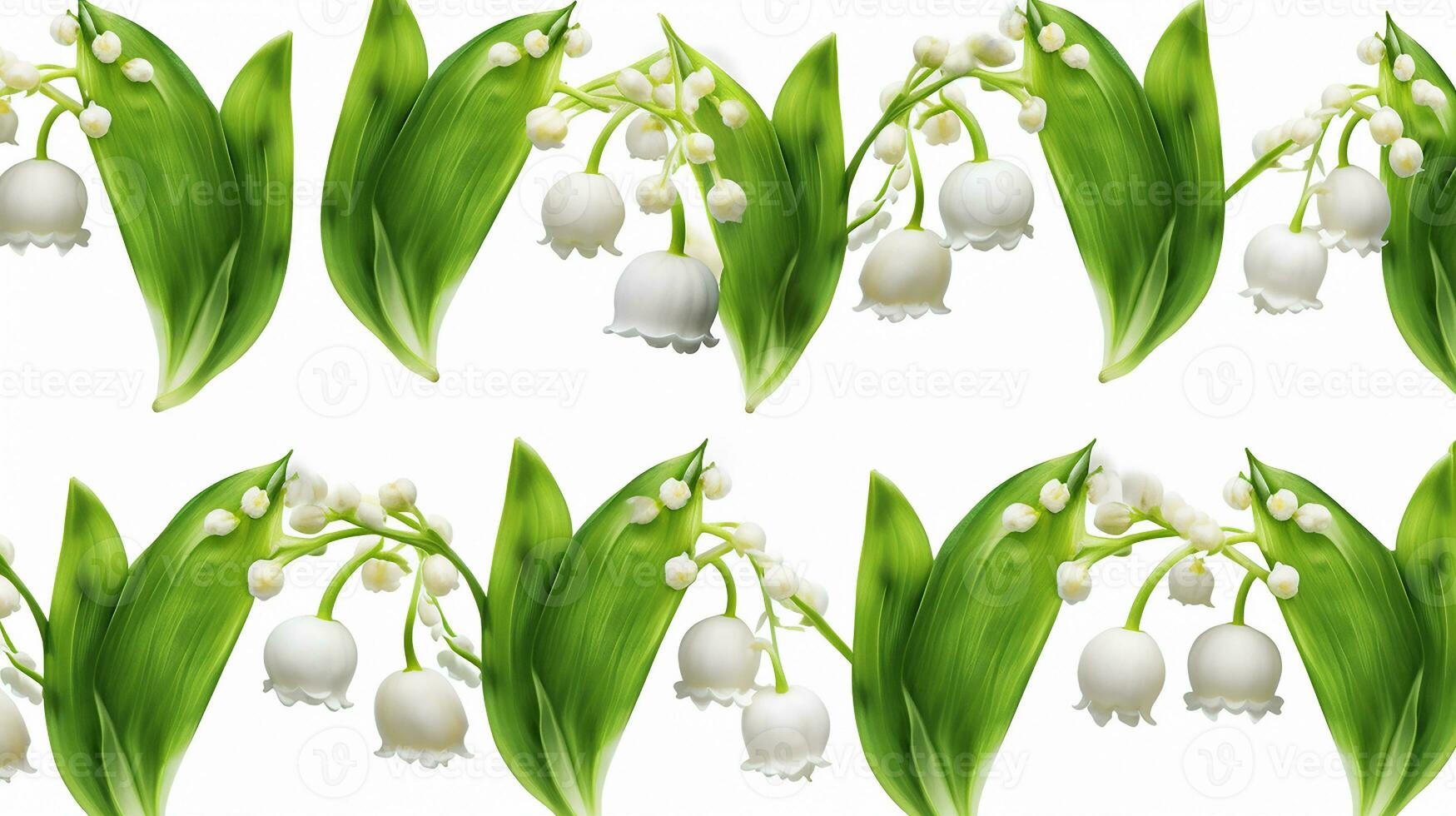 Lily of the Valley flower patterned background. Flower texture background. Generative AI photo