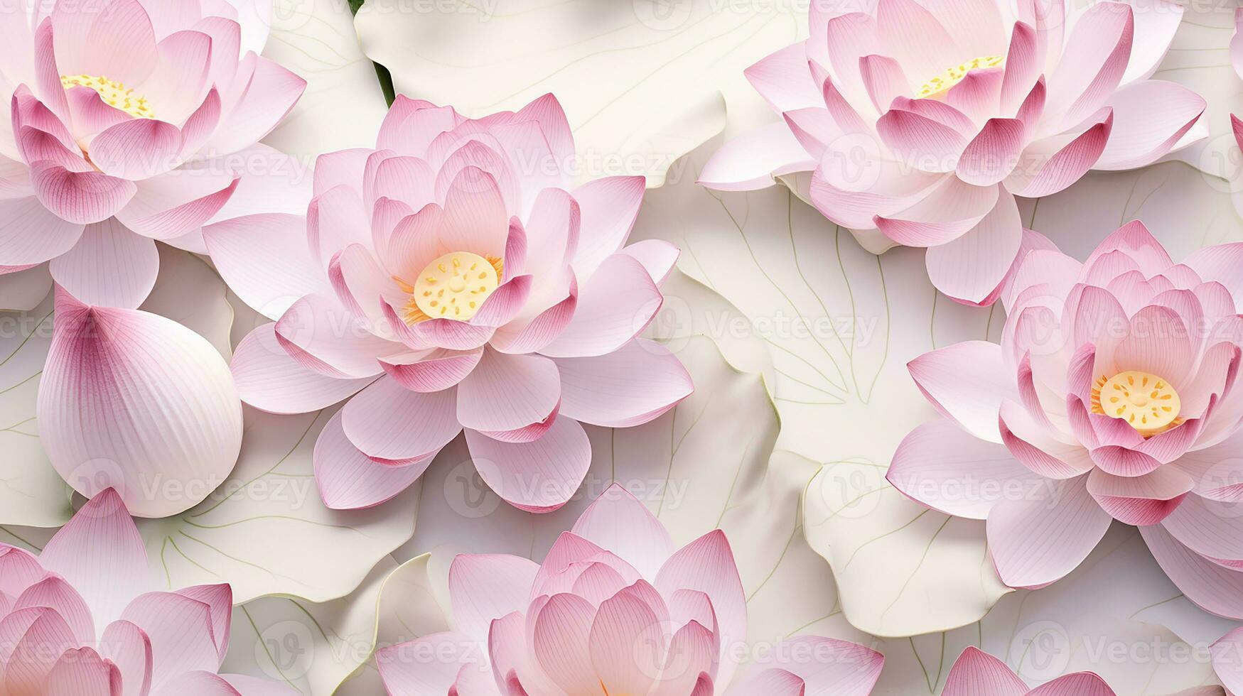 Lotus flower patterned background. Flower texture background. Generative AI photo