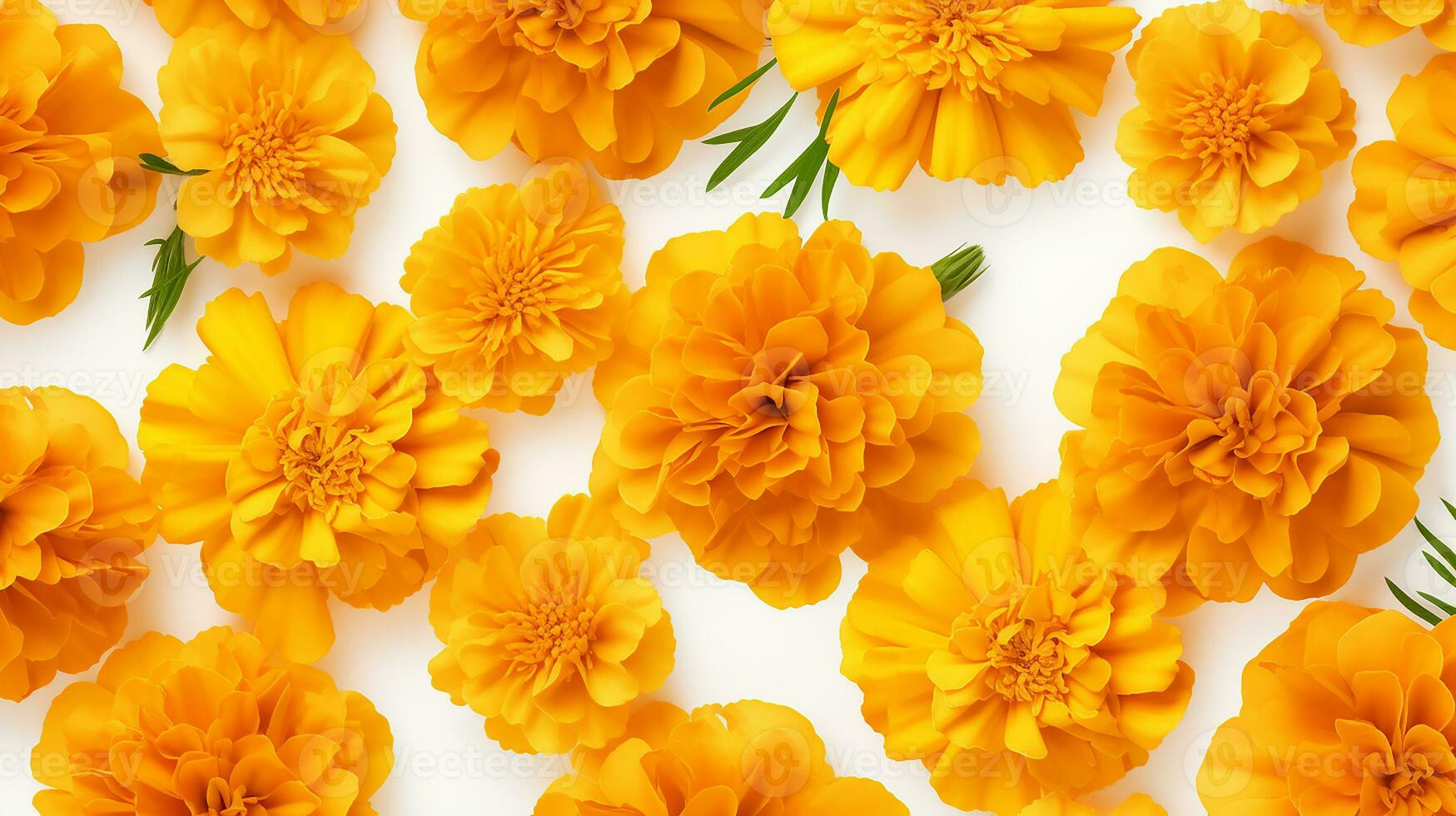 Marigold flower patterned background. Flower texture background. Generative AI photo