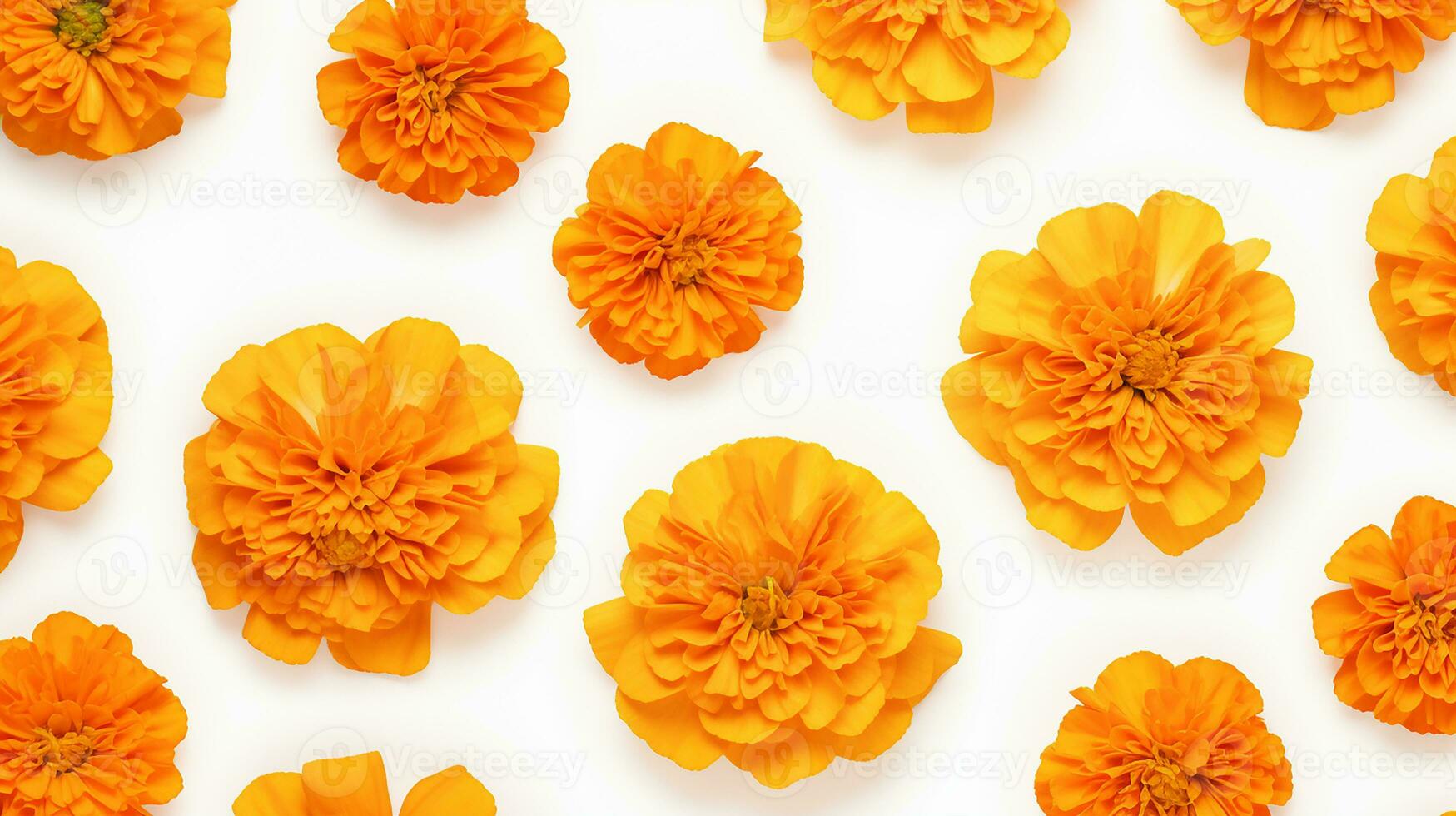 Marigold flower patterned background. Flower texture background. Generative AI photo