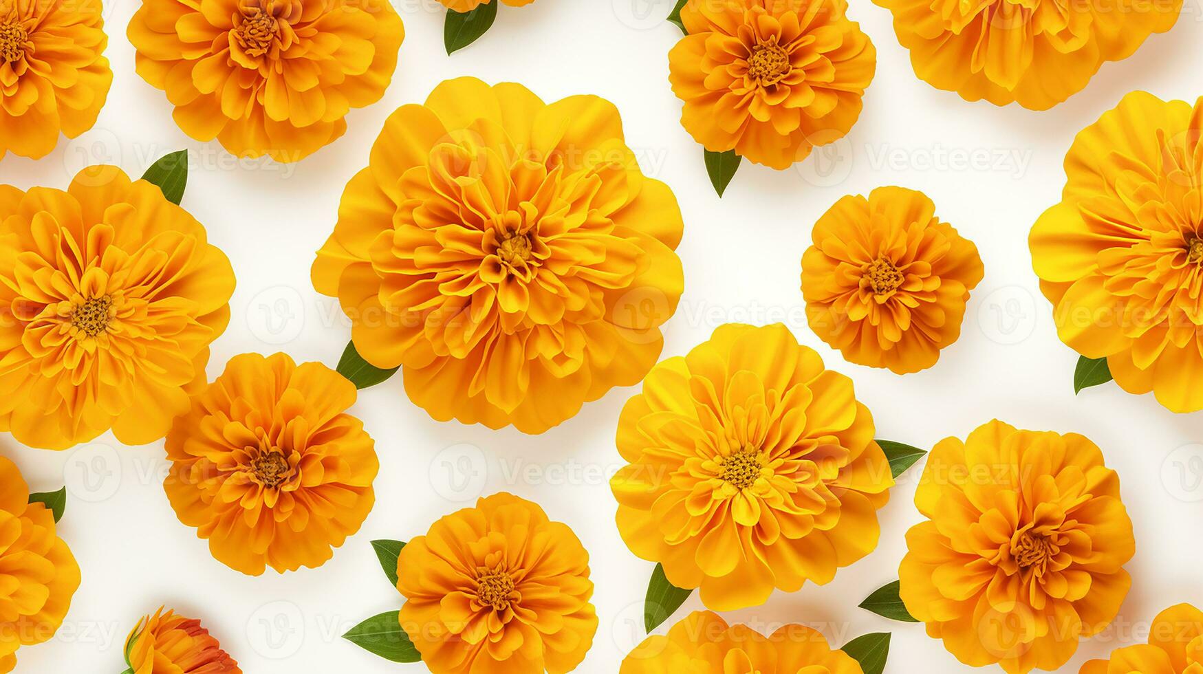 Marigold flower patterned background. Flower texture background. Generative AI photo