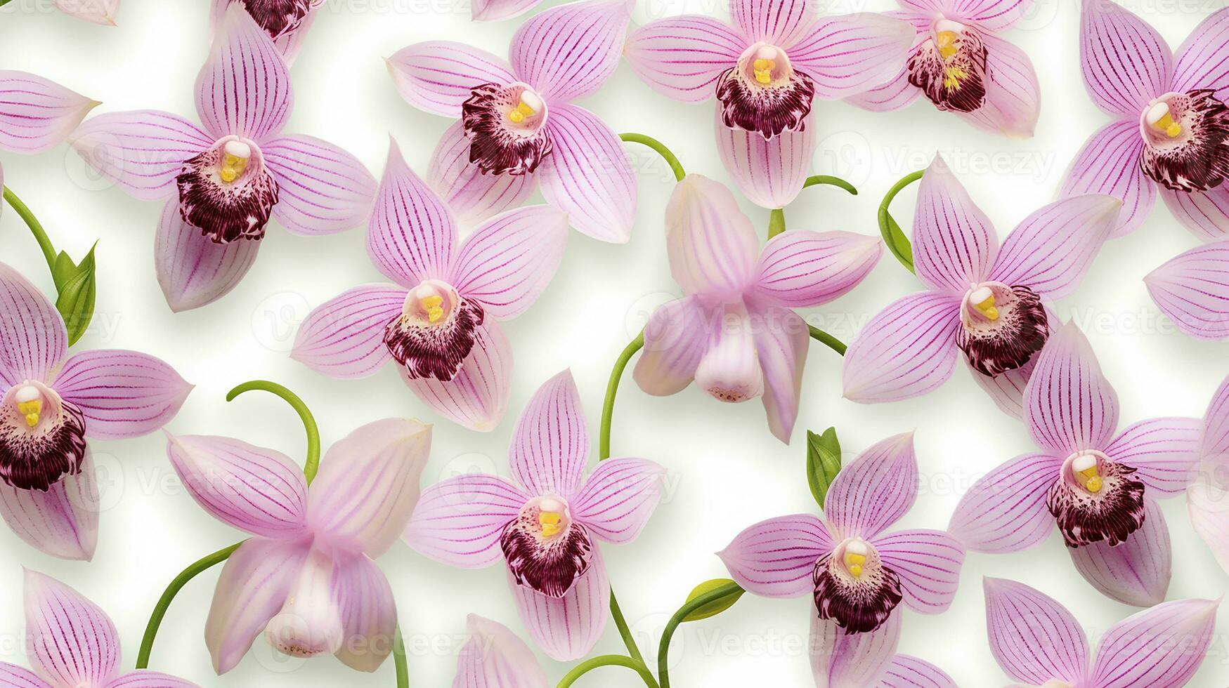 Monkey orchid flower patterned background. Flower texture background. Generative AI photo