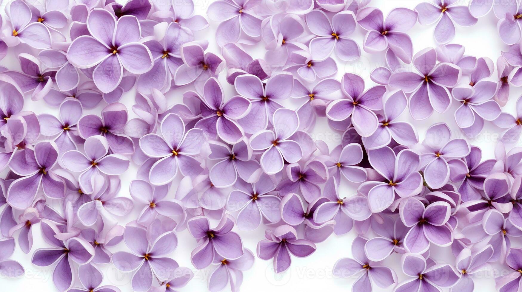 Lilac flower patterned background. Flower texture background. Generative AI photo