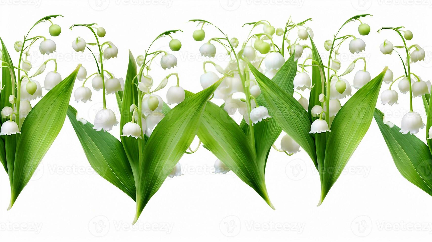 Lily of the Valley flower patterned background. Flower texture background. Generative AI photo