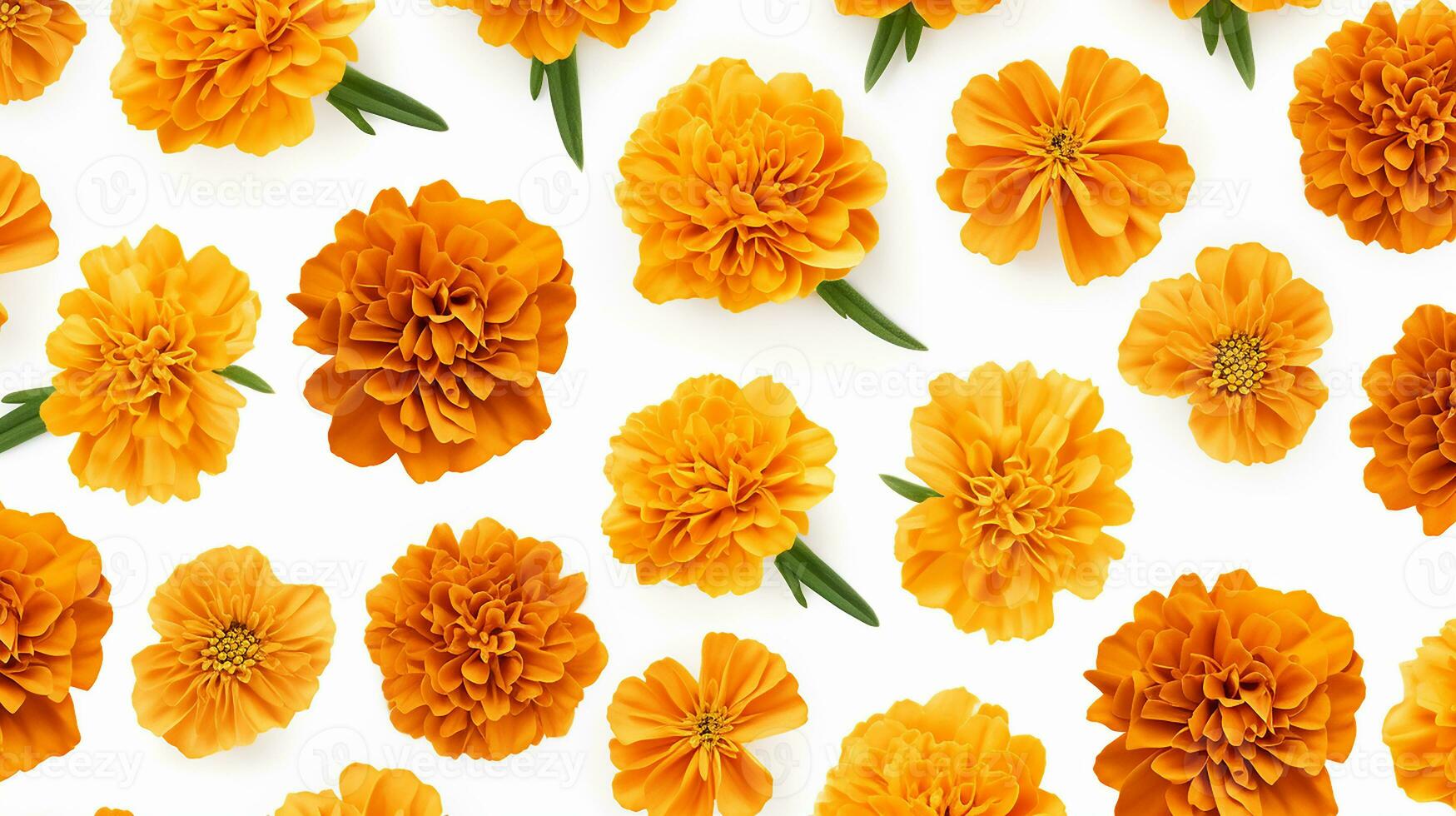 Marigold flower patterned background. Flower texture background. Generative AI photo