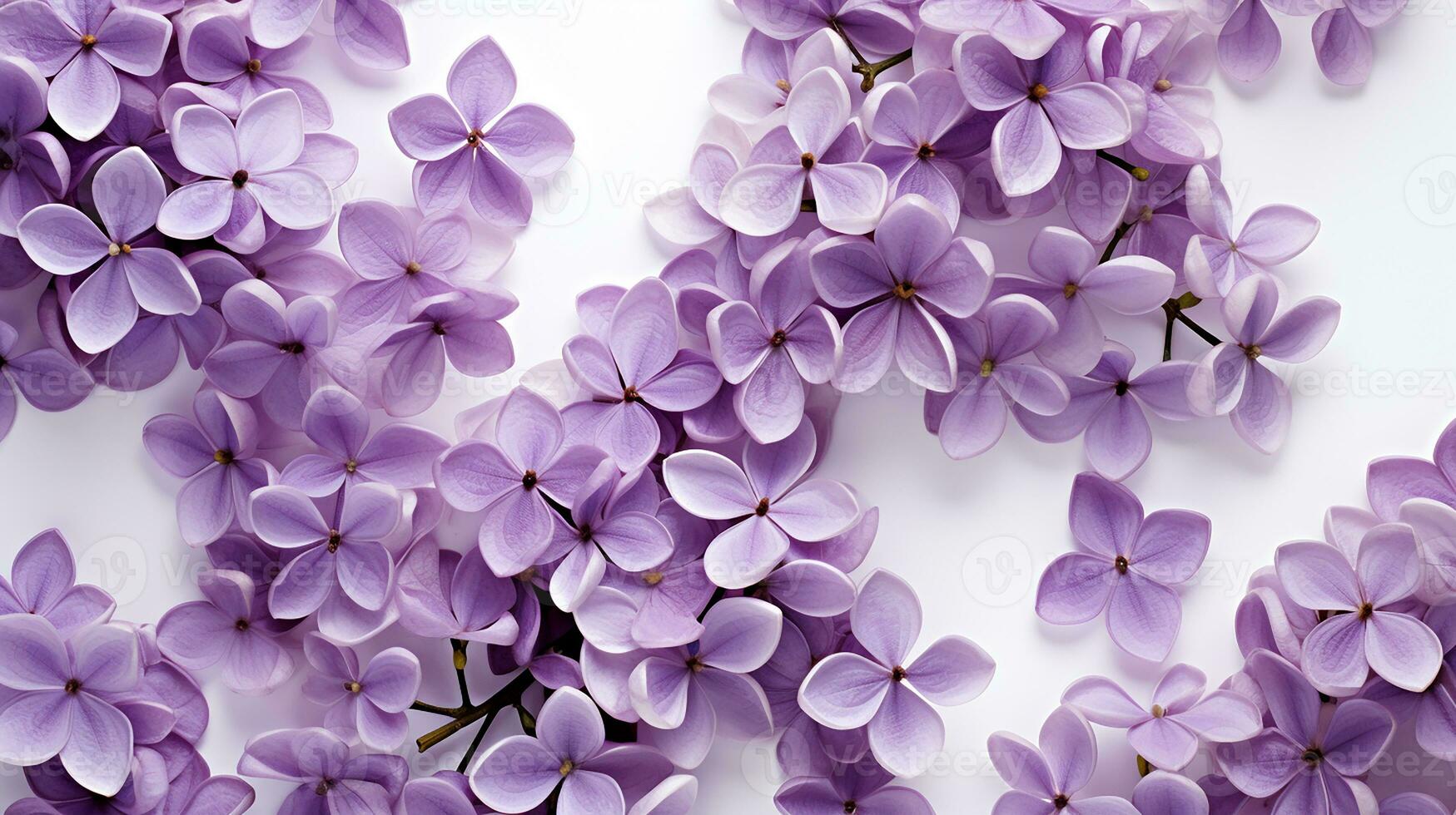 Lilac flower patterned background. Flower texture background. Generative AI photo