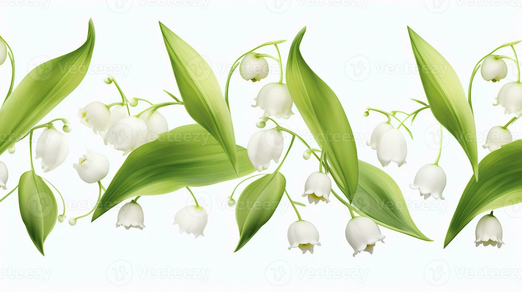 Lily of the Valley flower patterned background. Flower texture background. Generative AI photo