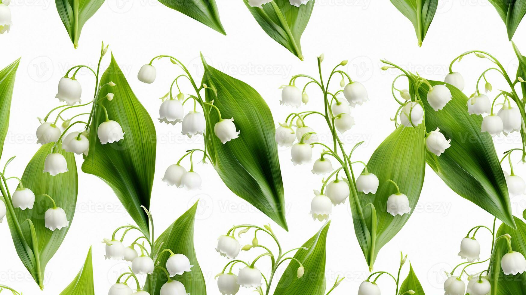 Lily of the Valley flower patterned background. Flower texture background. Generative AI photo