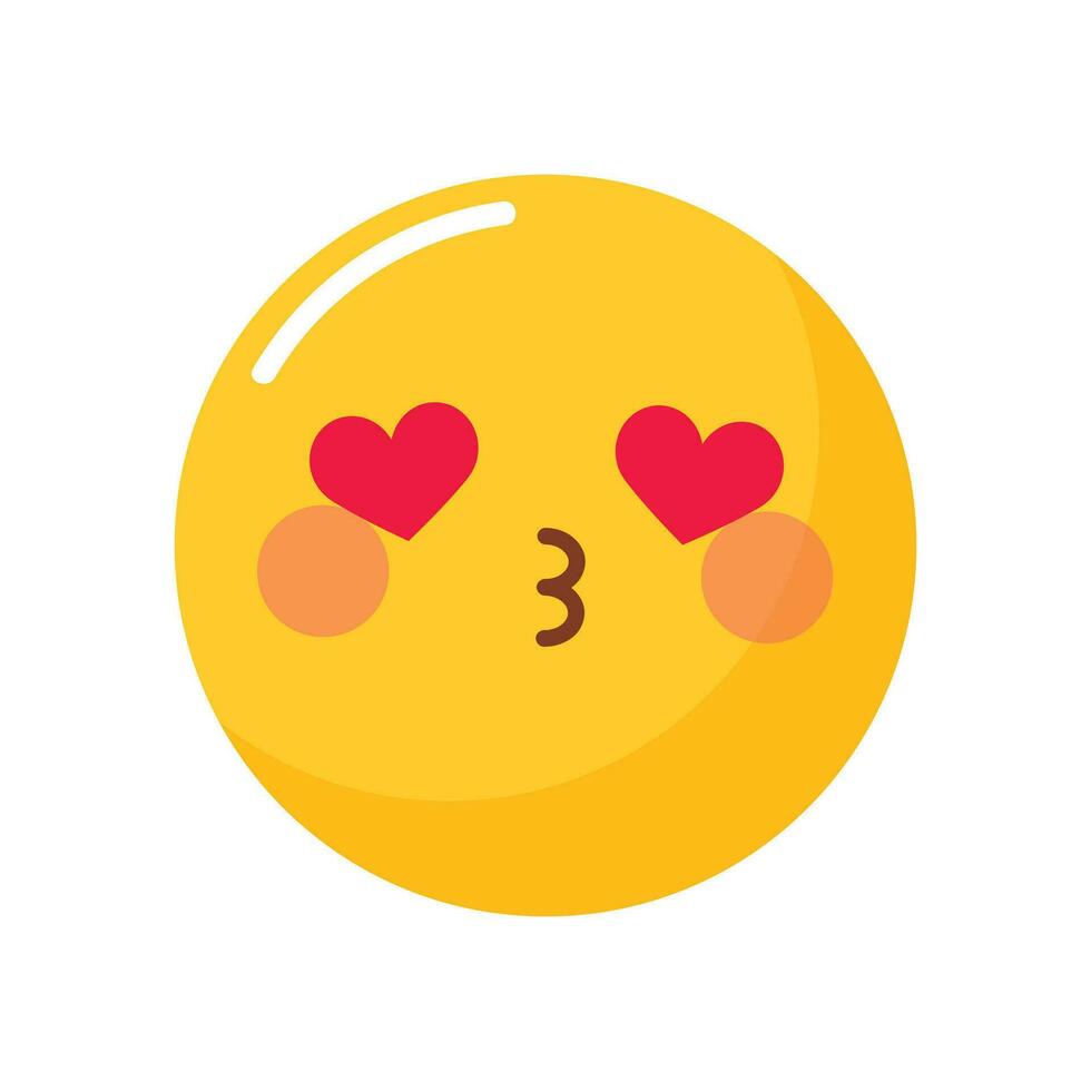 Vector flat emoticon reaction on white background.