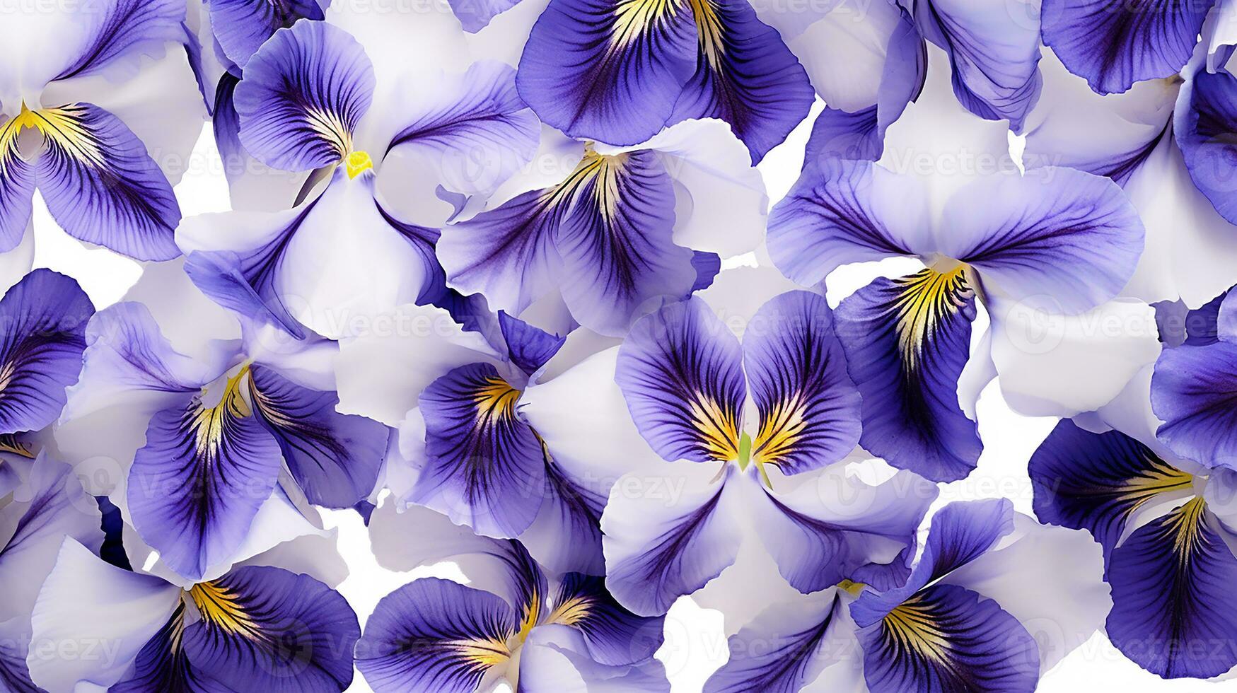 Iris flower patterned background. Flower texture background. Generative AI photo