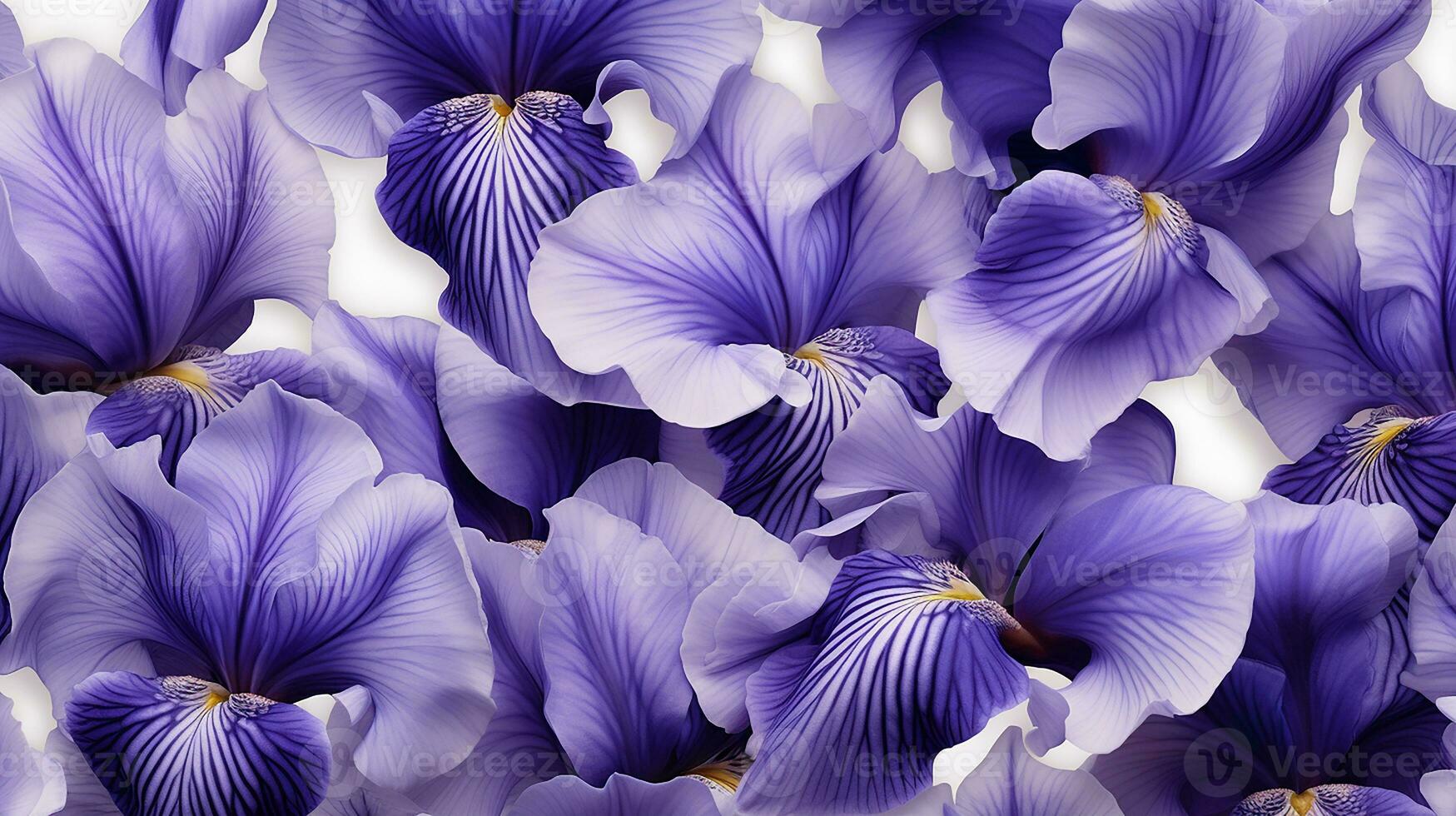 Iris flower patterned background. Flower texture background. Generative AI photo