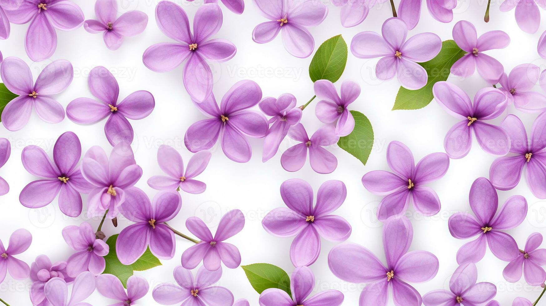 Lilac flower patterned background. Flower texture background. Generative AI photo