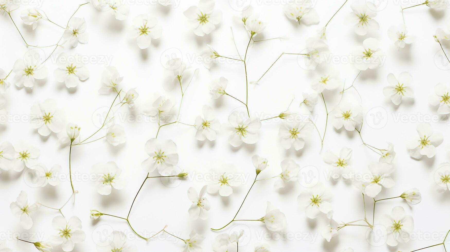 Gypsophila flower patterned background. Flower texture background. Generative AI photo