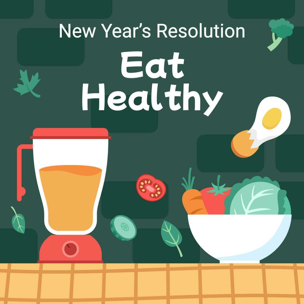 Eat Healthy For Next Year vector