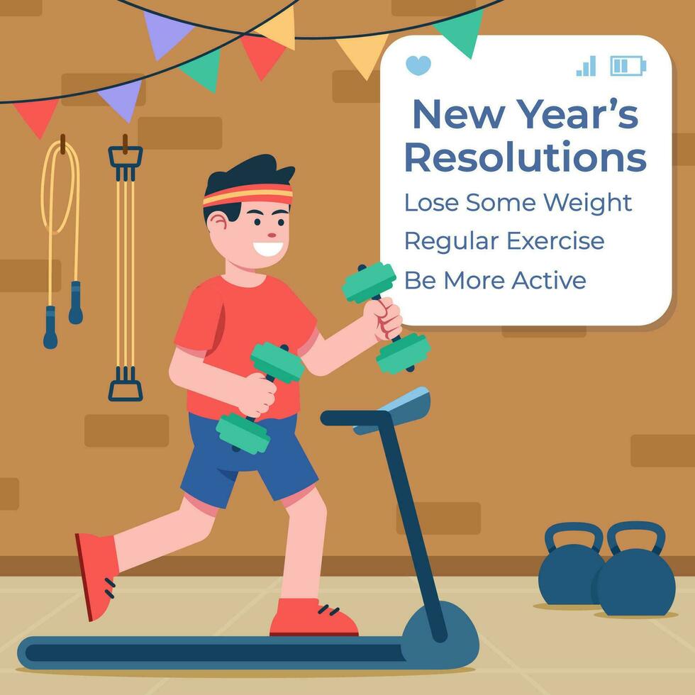 Workout To Get Fit On Next Year vector