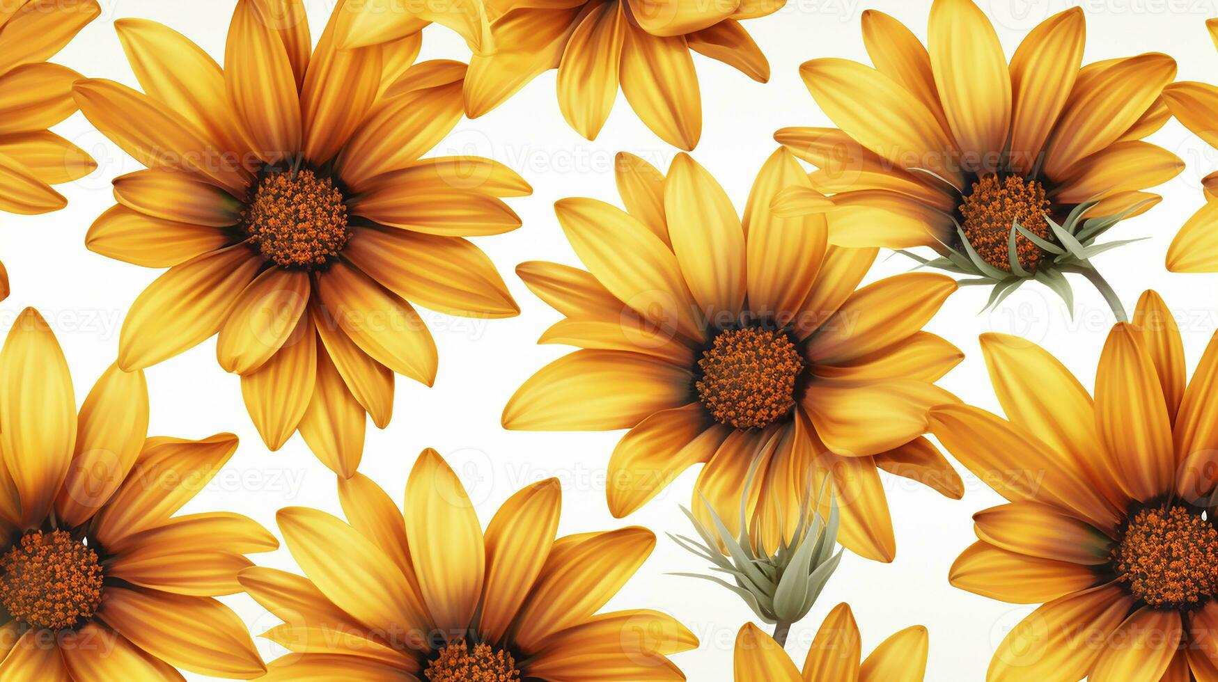 Gazania flower patterned background. Flower texture background. Generative AI photo