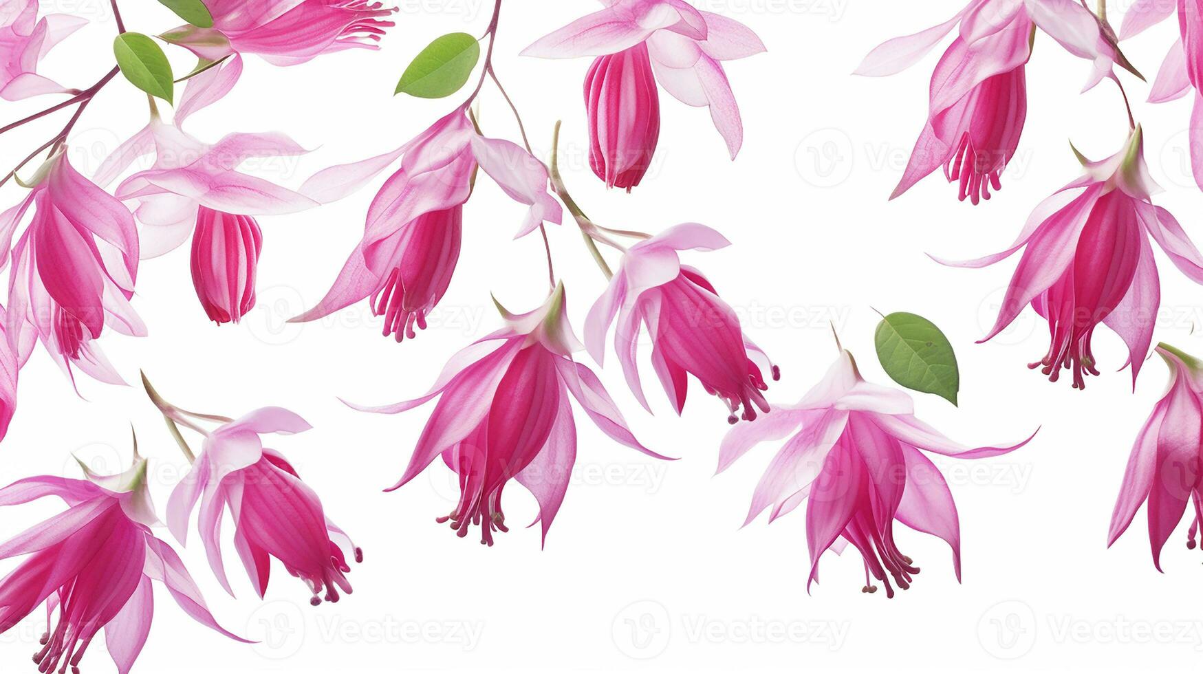 Fuchsia flower patterned background. Flower texture background. Generative AI photo