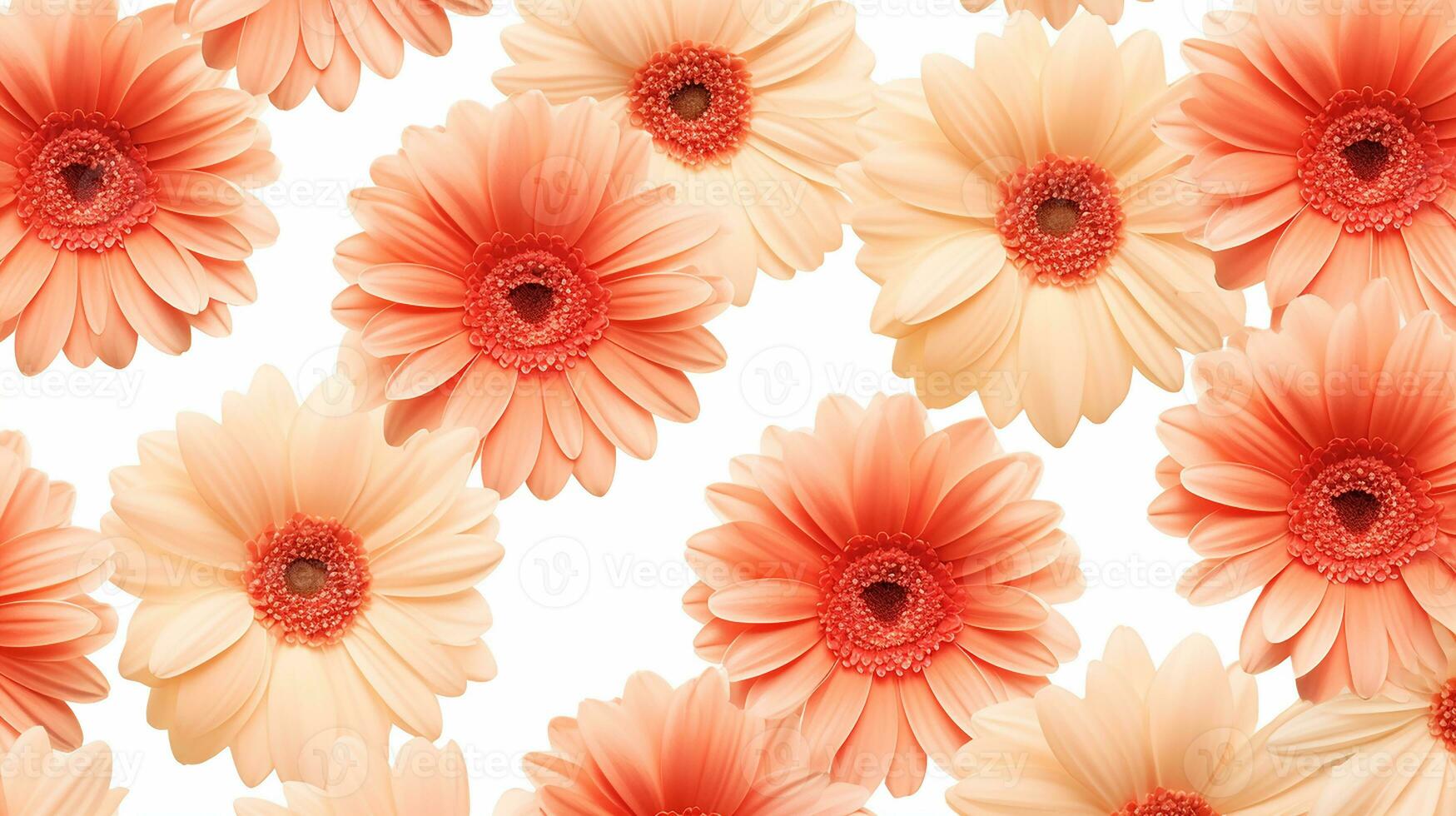 Gerbera flower patterned background. Flower texture background. Generative AI photo