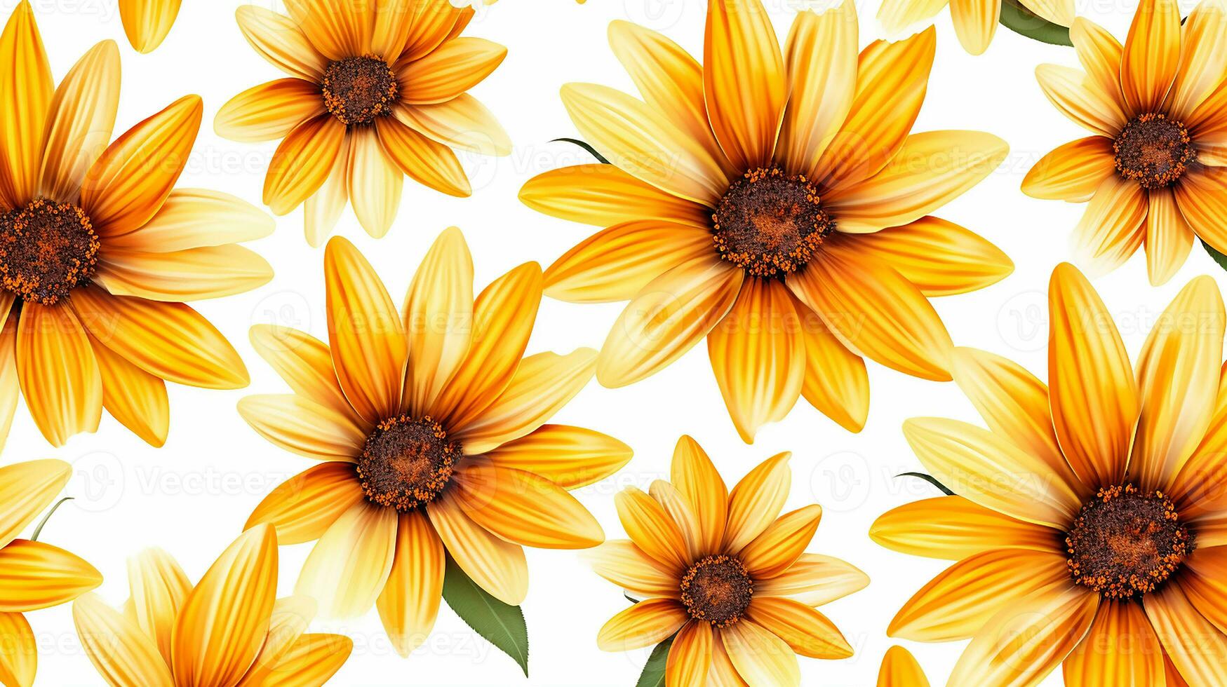 Gazania flower patterned background. Flower texture background. Generative AI photo