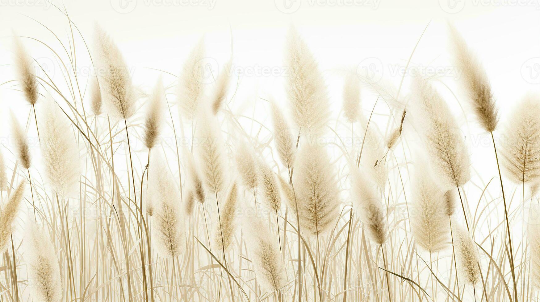 Feather Reed Grass flower patterned background. Flower texture background. Generative AI photo