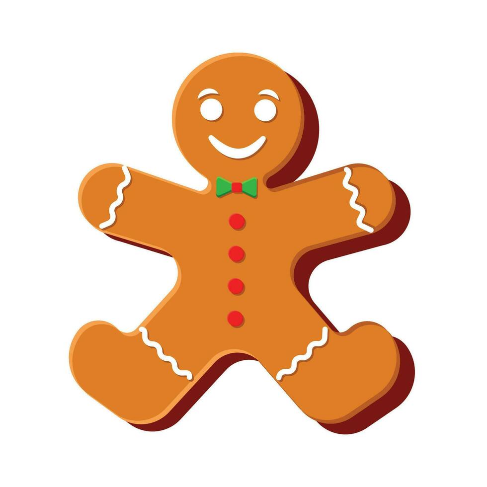 Vector christmas gingerbread man cookie