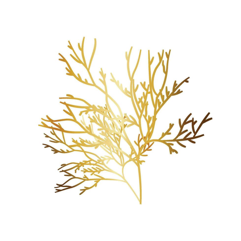 Vector premium golden decoration leaves