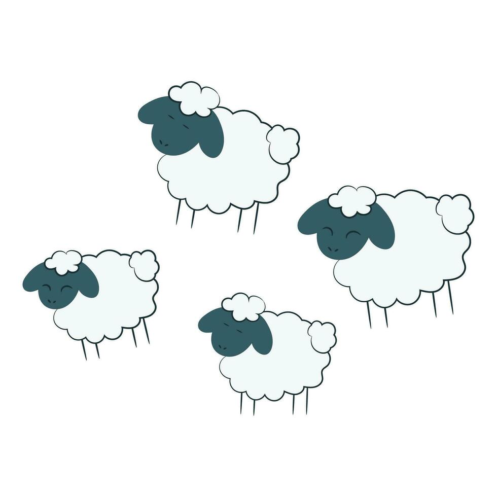 Vector hand drawn sheep outline illustration