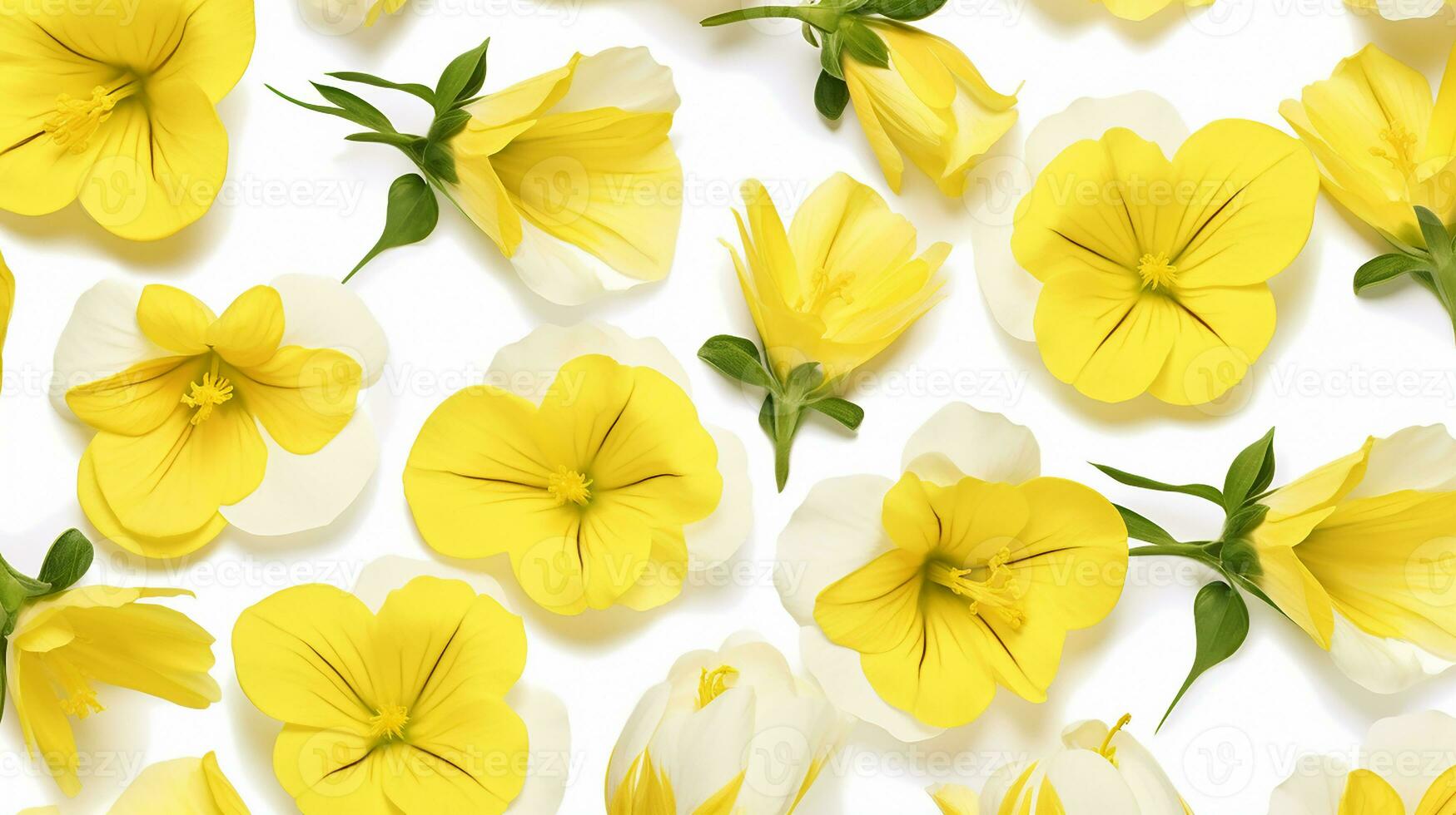 Evening Primrose flower patterned background. Flower texture background. Generative AI photo