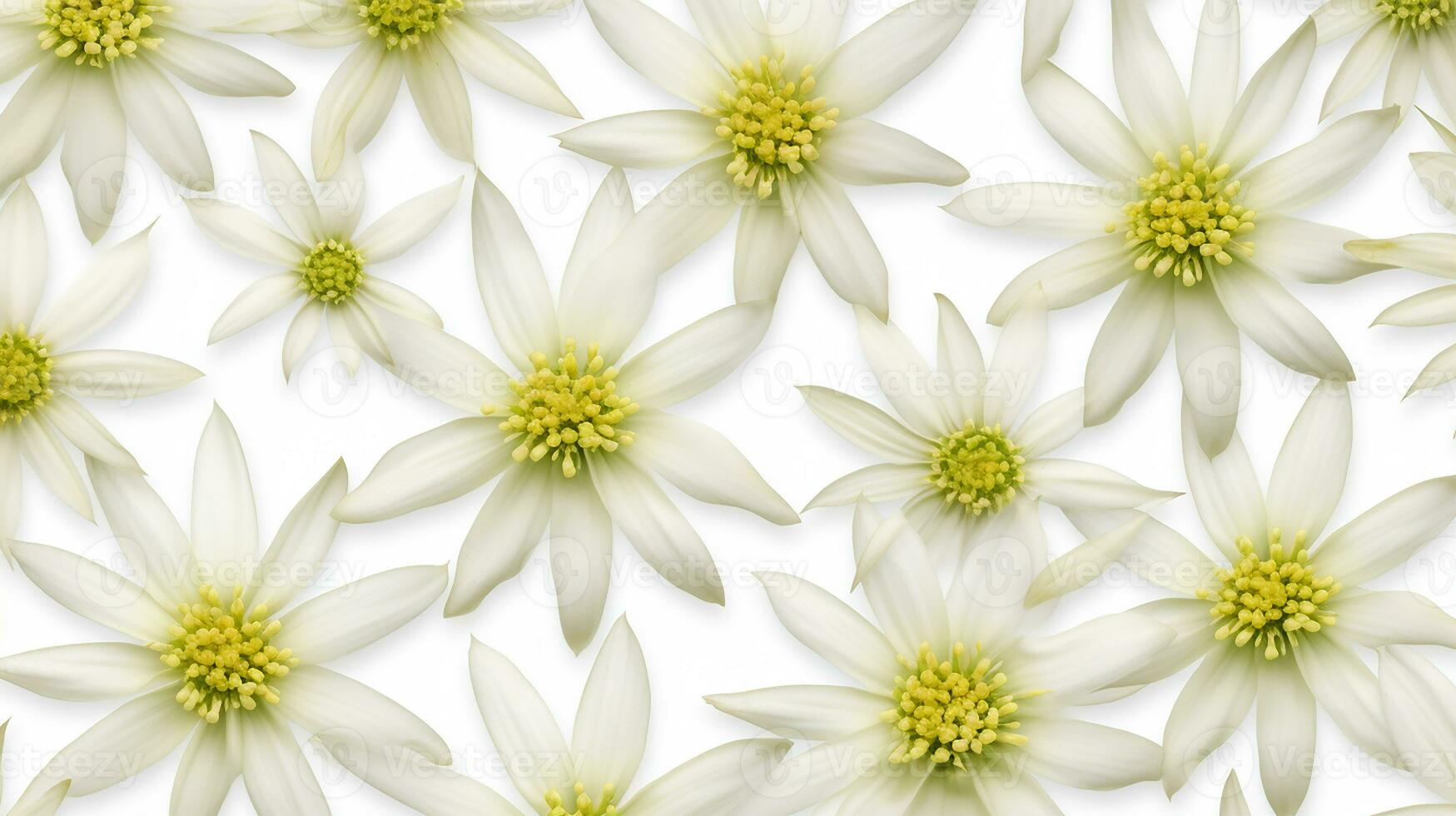 Edelweiss flower patterned background. Flower texture background. Generative AI photo