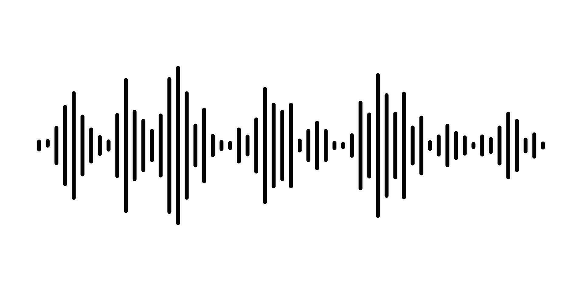 Sound wave vector isolated on white background.