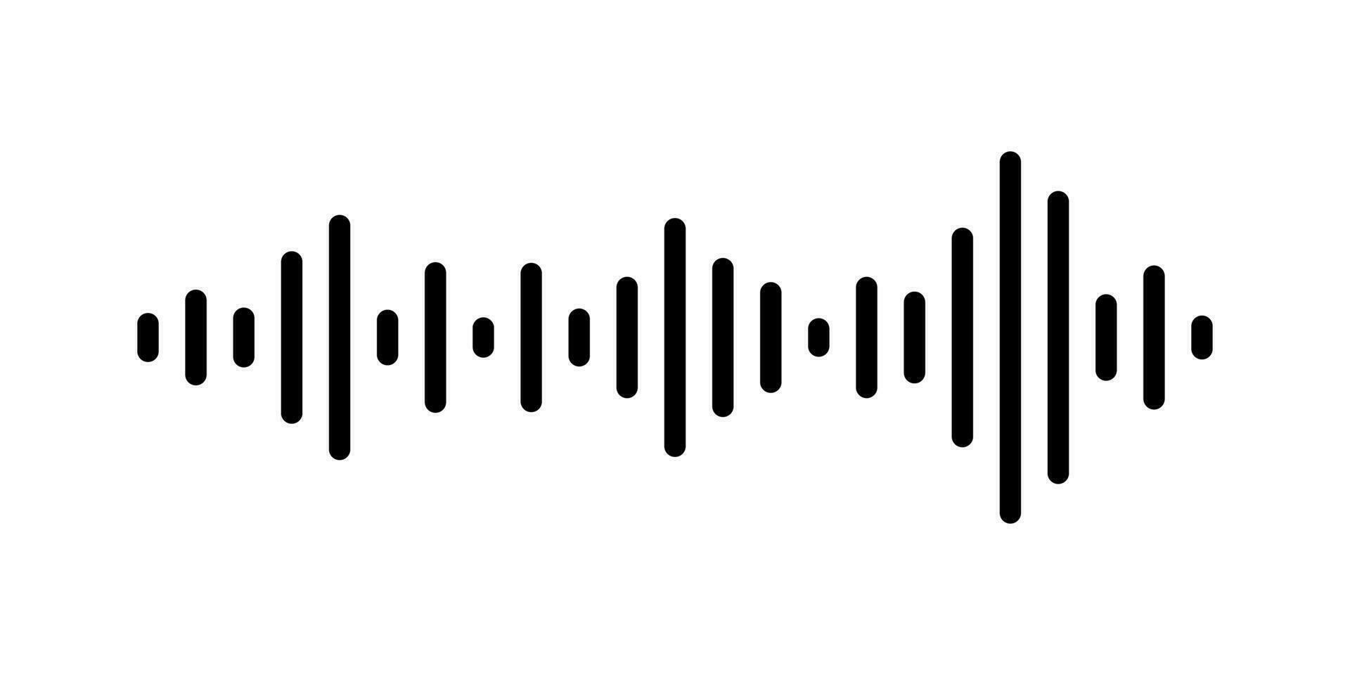 Sound wave vector isolated on white background.