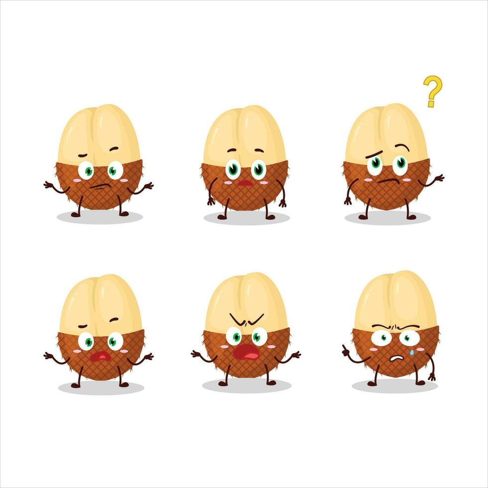 Cartoon character of slice of salak with what expression vector