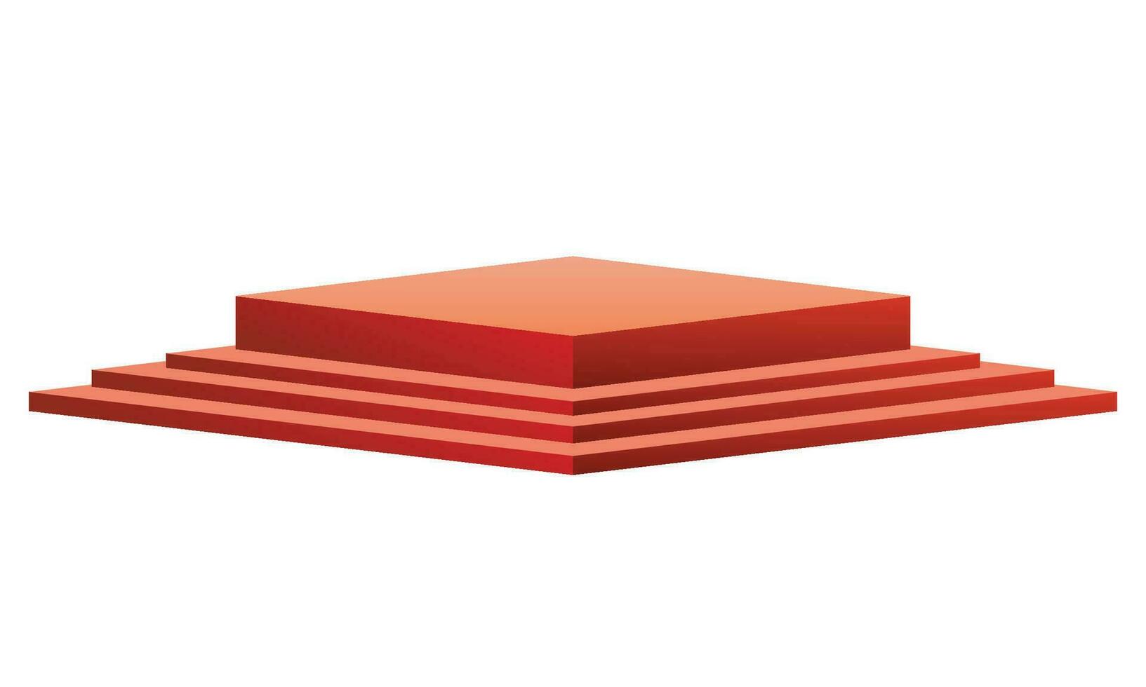 Vector of red blank podiums on white background pedestals scene vector illustration