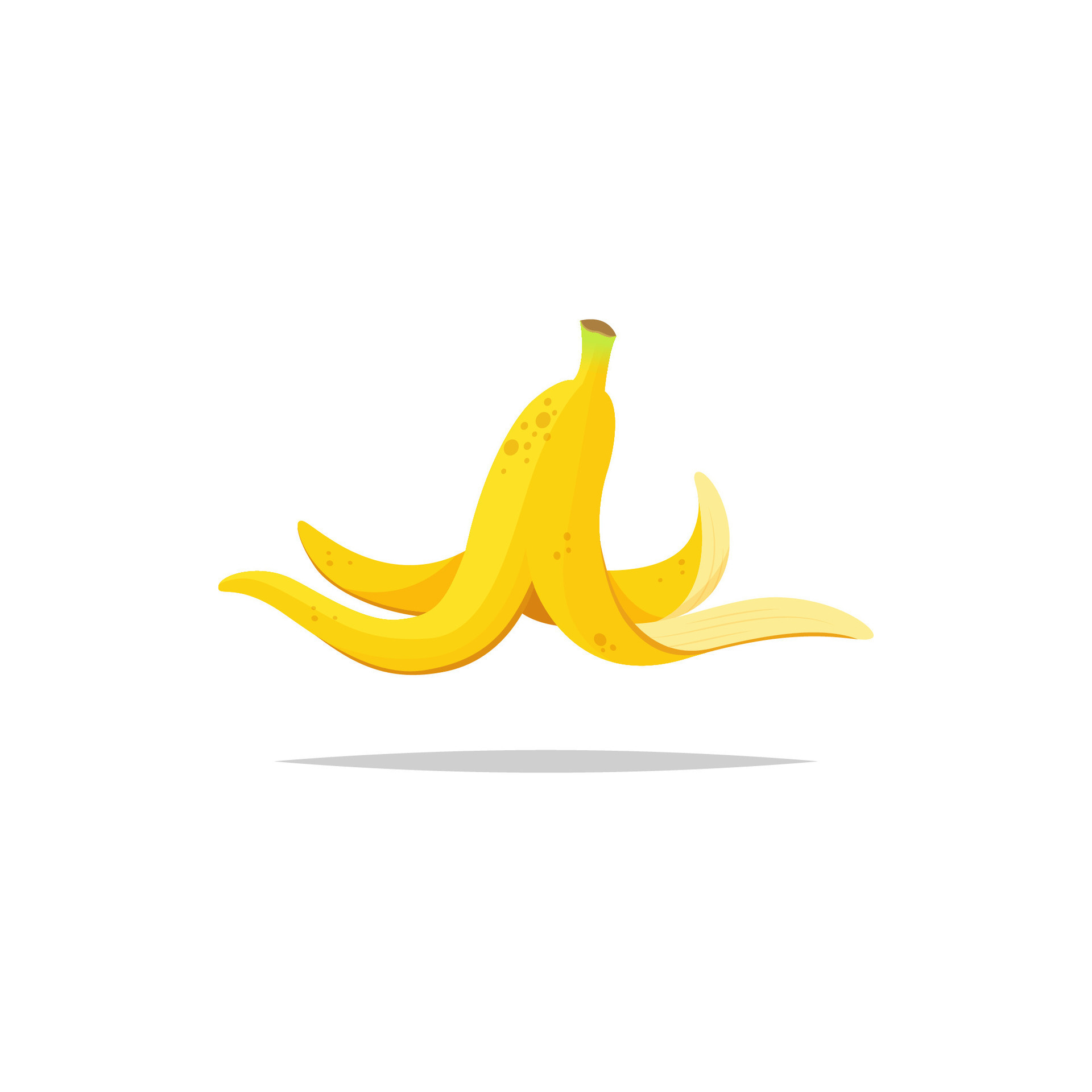 Banana Peel On A White Background Vector Illustration On White