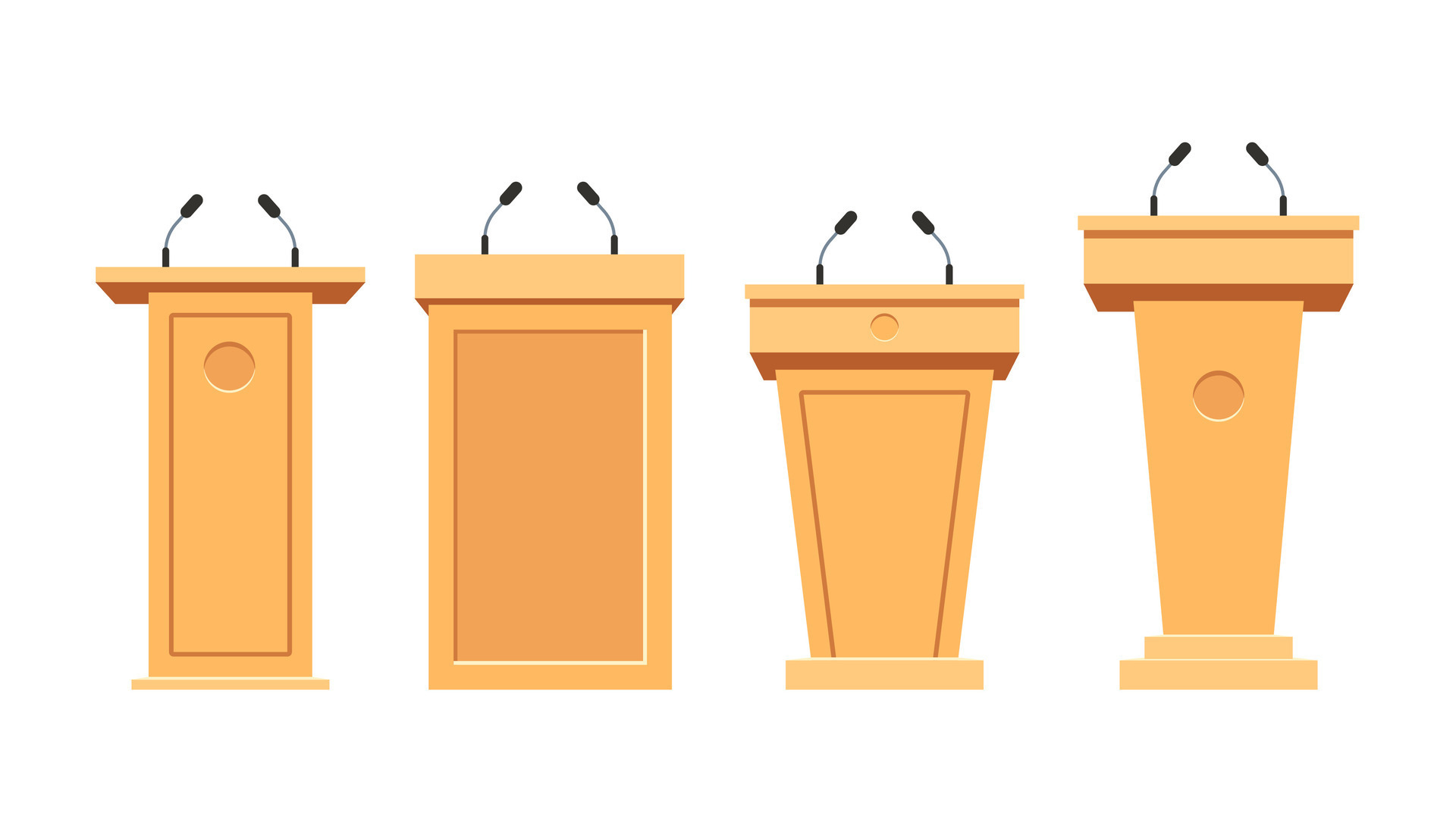 Tribune stand. Empty podium with speech microphone. 27199200 Vector Art