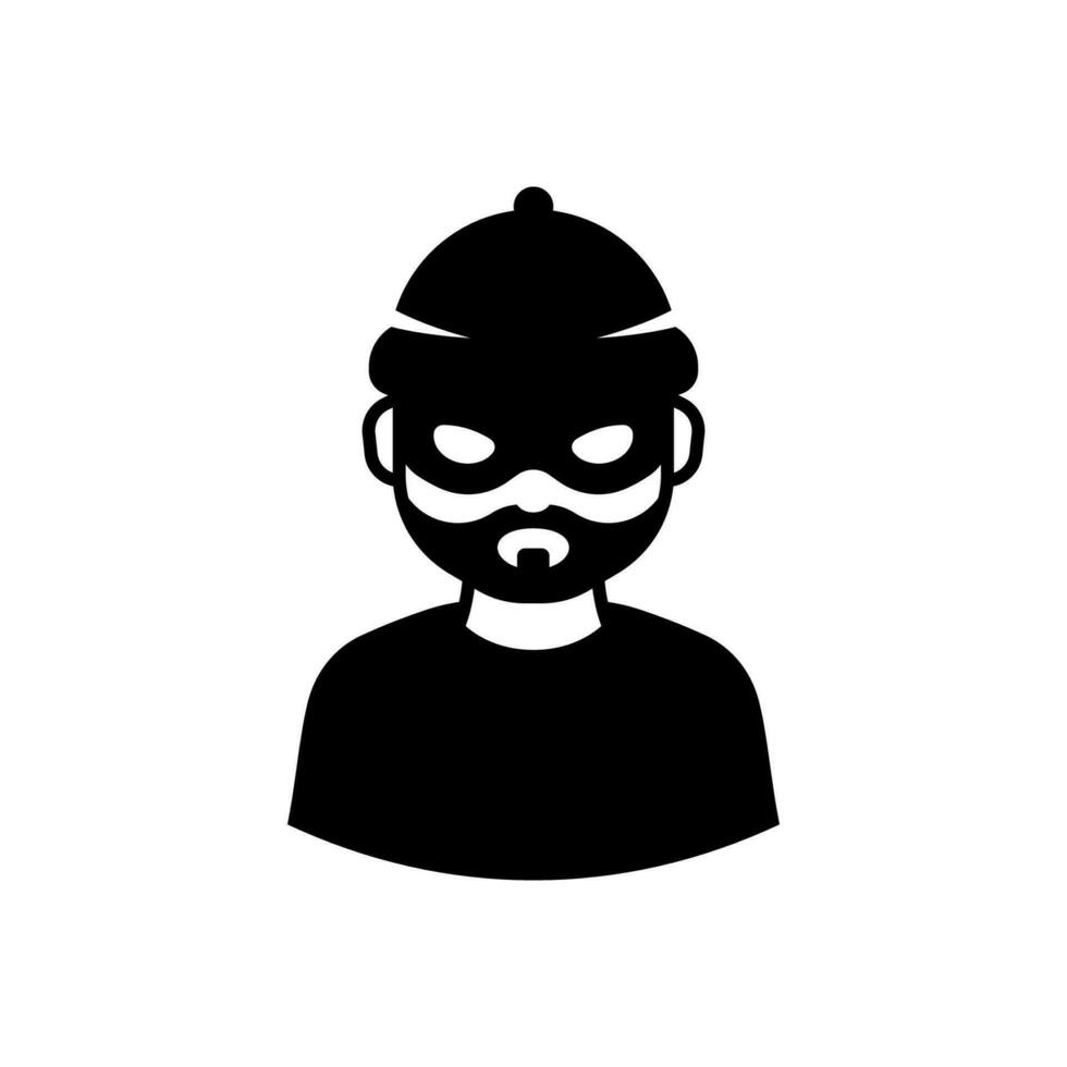 Robber criminal. Thief icon vector isolated on white background.