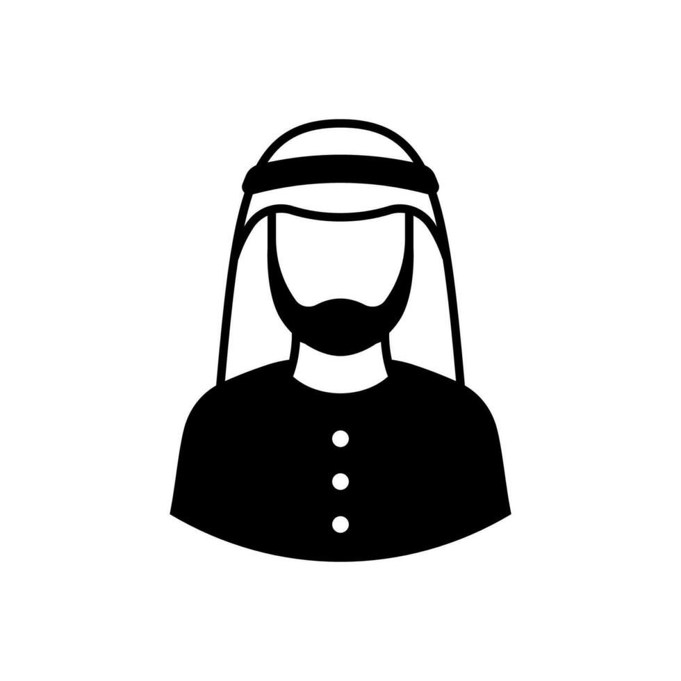 árabe hombre icono aislado en blanco antecedentes. vector