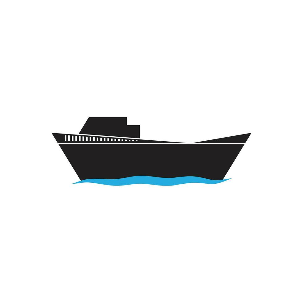 crucero Embarcacion logo icono modelo vector plano diseño