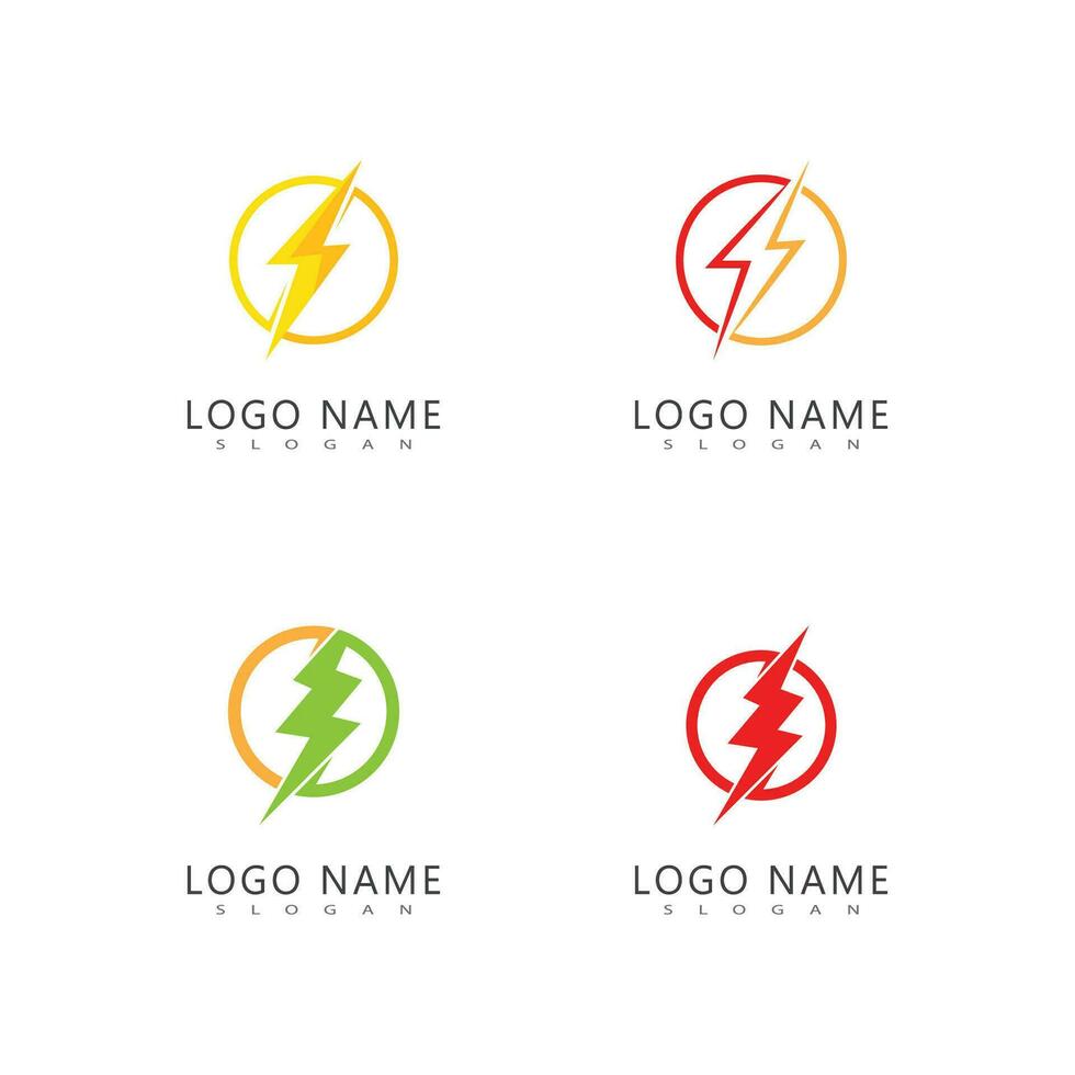 poder relámpago logo vector ilustración negocio elemento y símbolo diseño