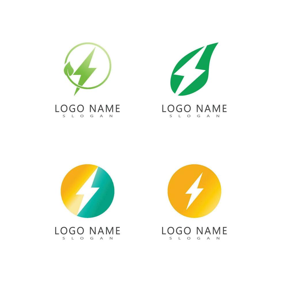 poder relámpago logo vector ilustración negocio elemento y símbolo diseño