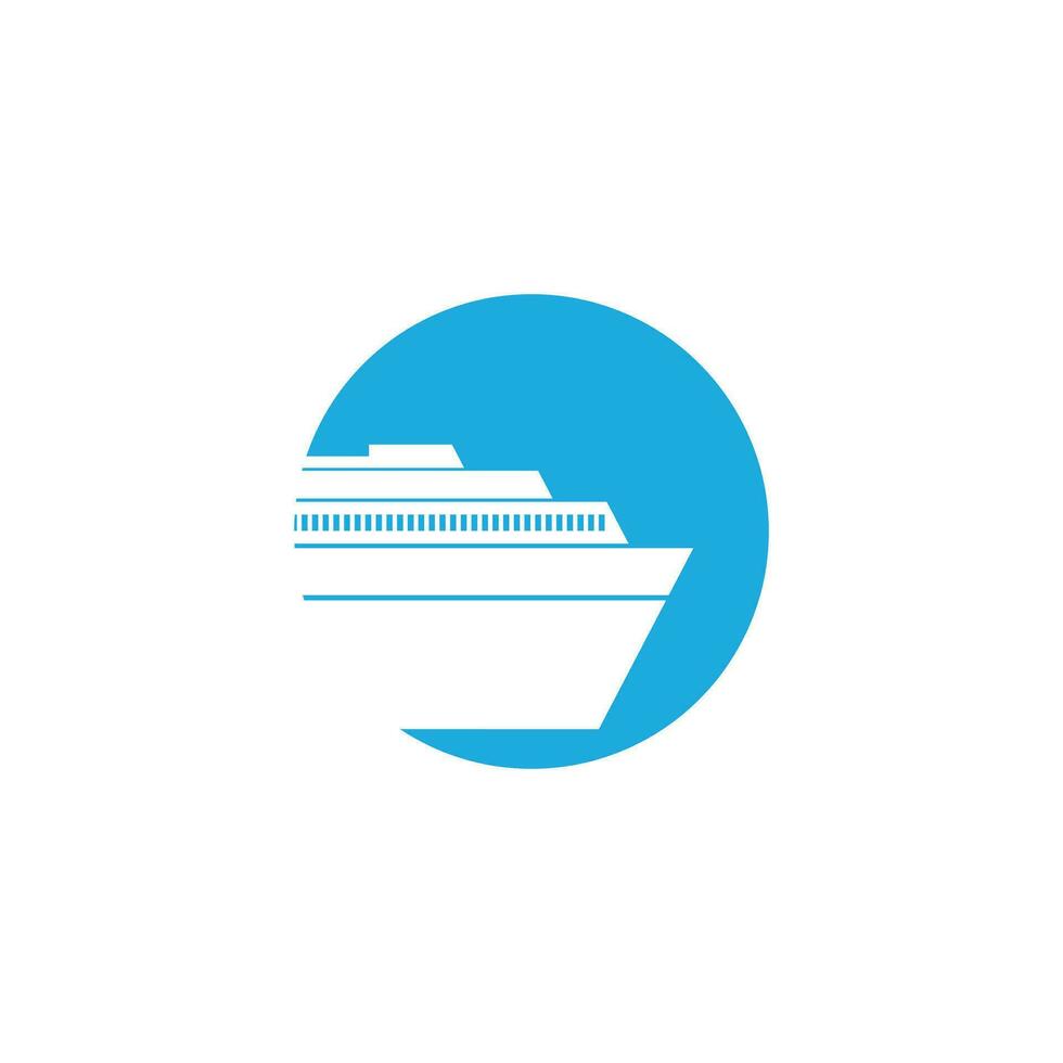 Cruise ship Logo icon Template vector flat design