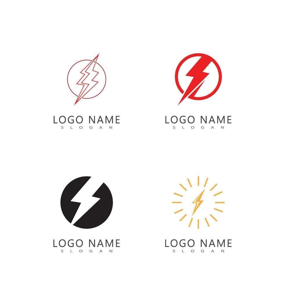 Power lightning logo vector illustration business element and symbol design