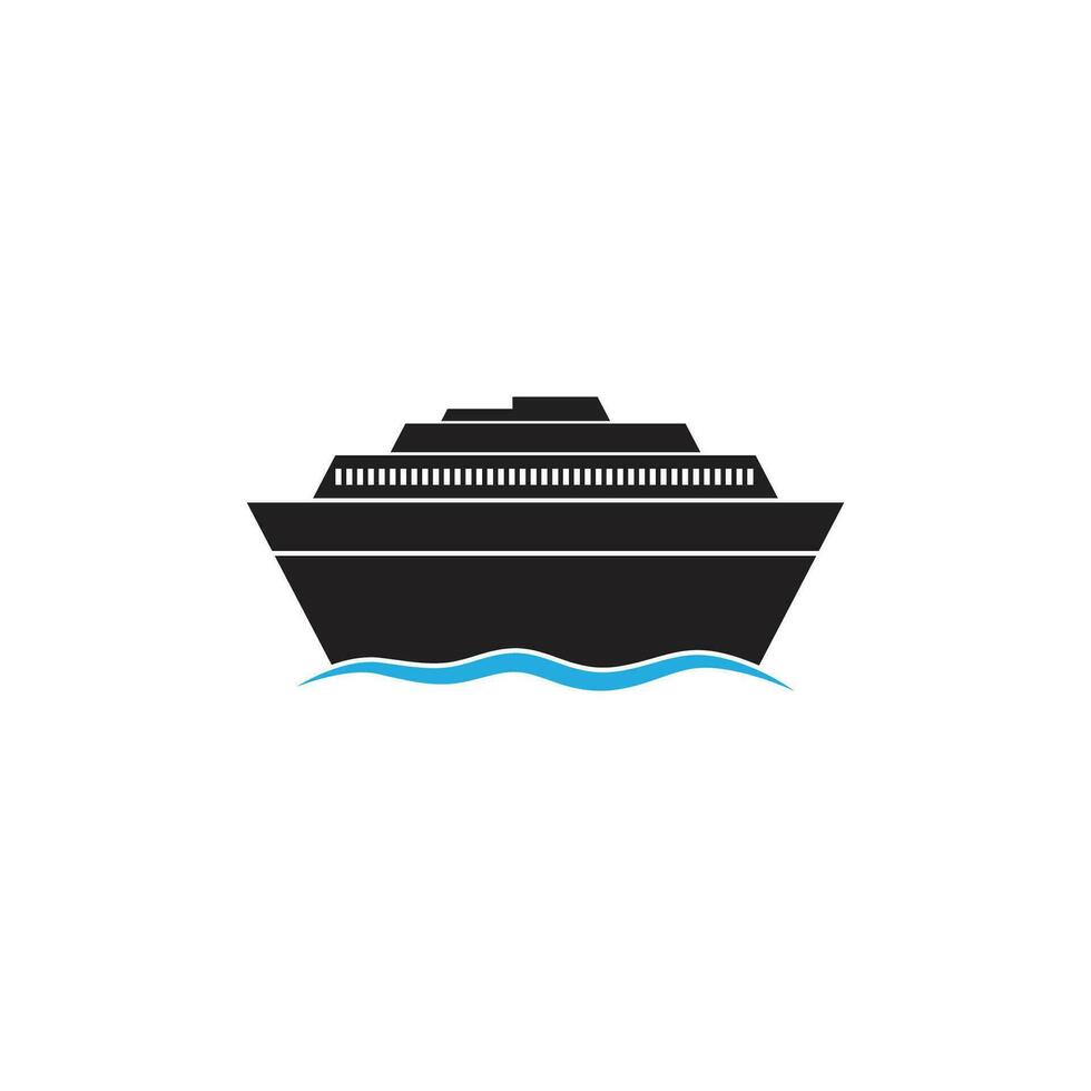 Cruise ship Logo icon Template vector flat design