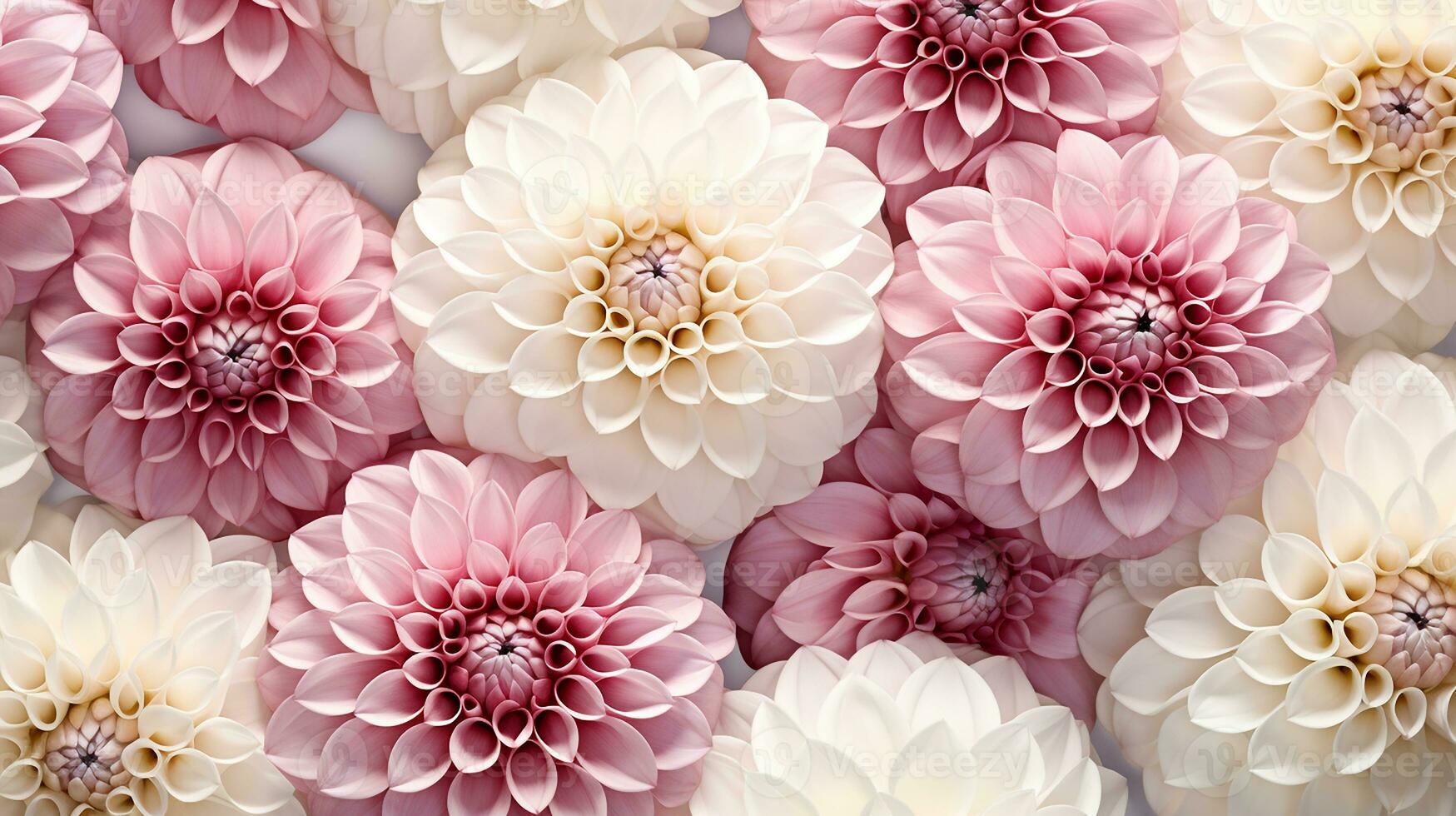 Dahlia flower patterned background. Flower texture background. Generative AI photo