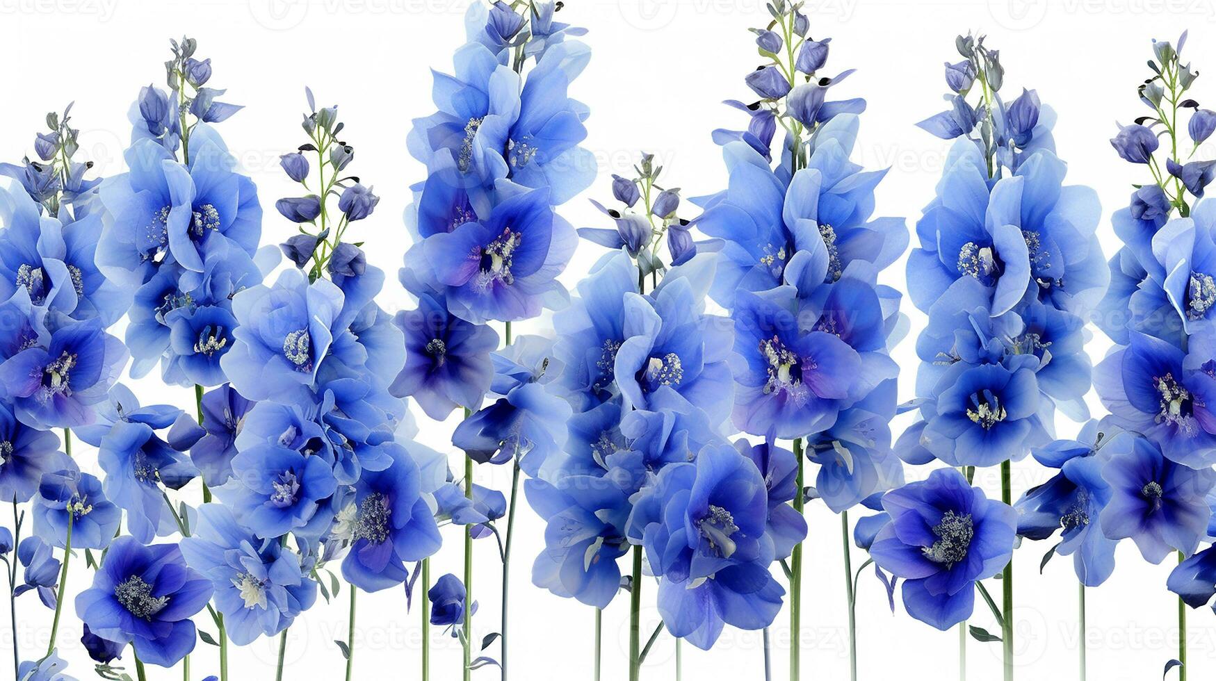 Delphinium flower patterned background. Flower texture background. Generative AI photo