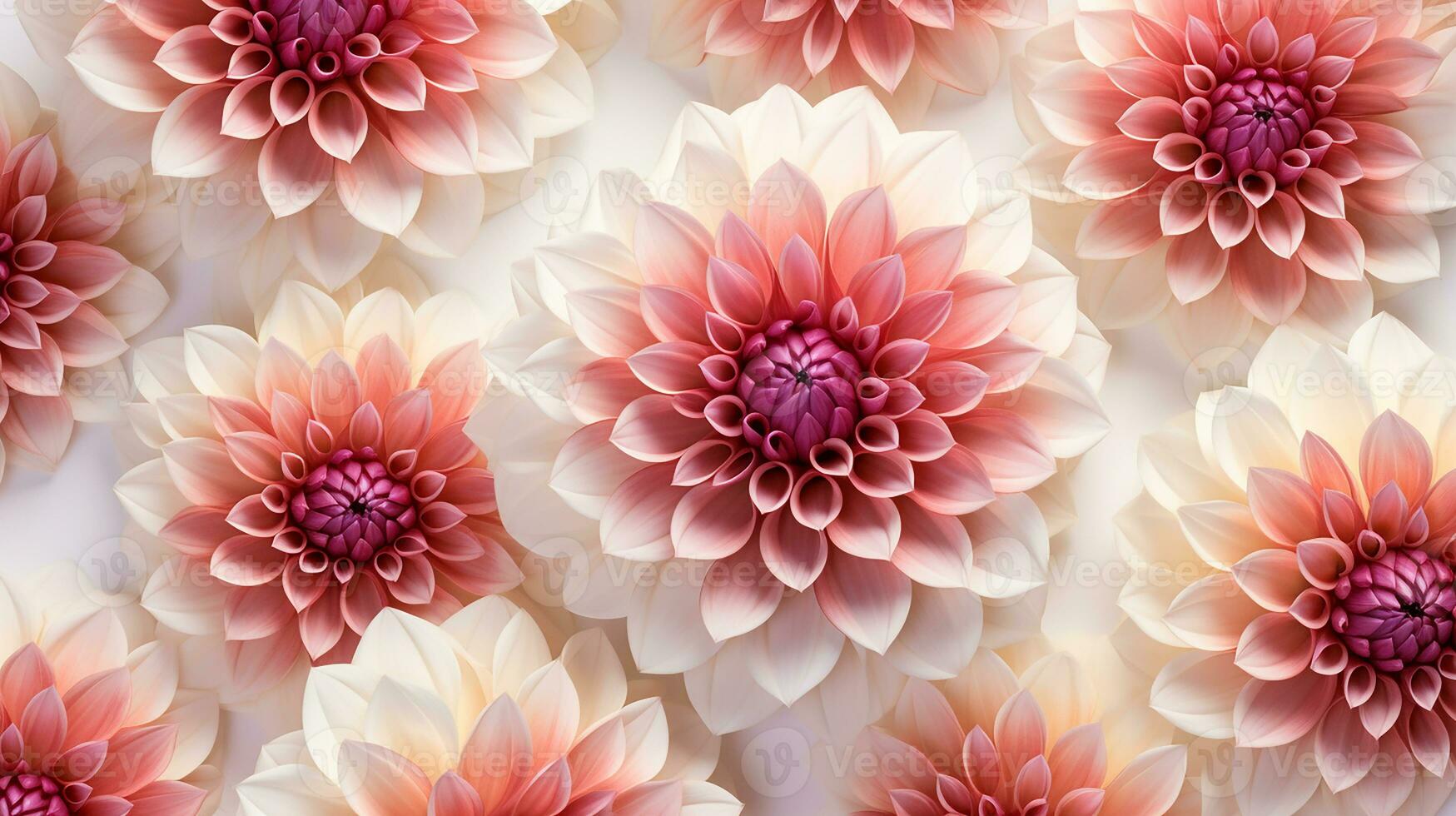 Dahlia flower patterned background. Flower texture background. Generative AI photo